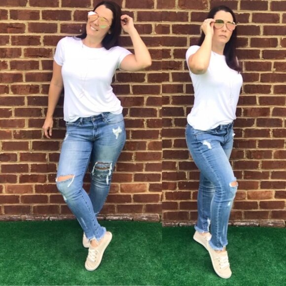 KanCan Mid Rise Distressed Ankle Skinny Jeans Plus Size 3XL - Picture 13 of 13